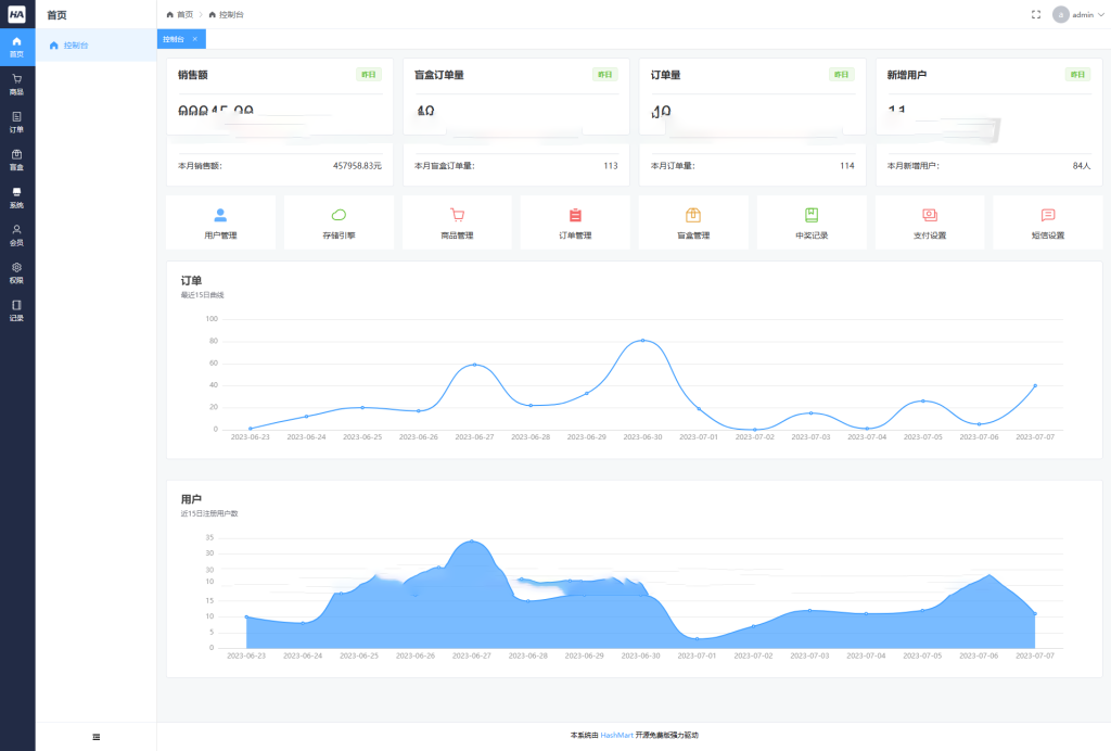 2023全新UI 哈希玛特HashMart全开源盲盒系统源码下载-梦三年Ym