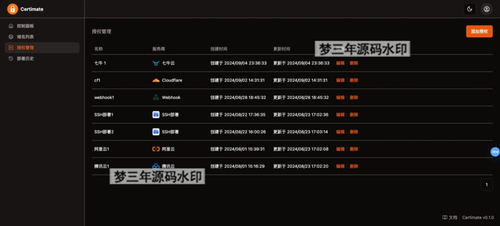 图片[2]-SSL证书管理系统工具网站源码，自动申请、部署SSL证书，并在证书即将过期时自动续期-梦三年Ym