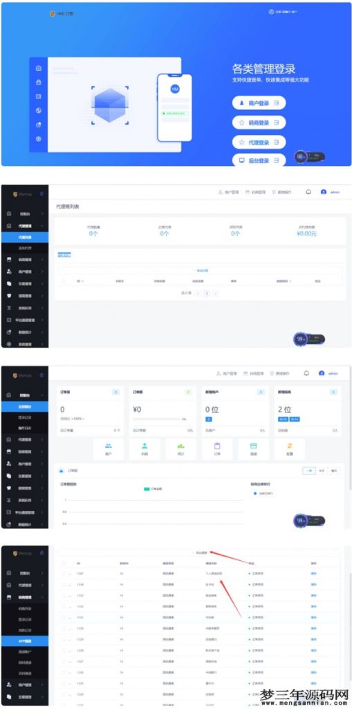 最新云码付多合一全自动码商 商户 代理 支付一体系统完整数据源码_梦三年Ym