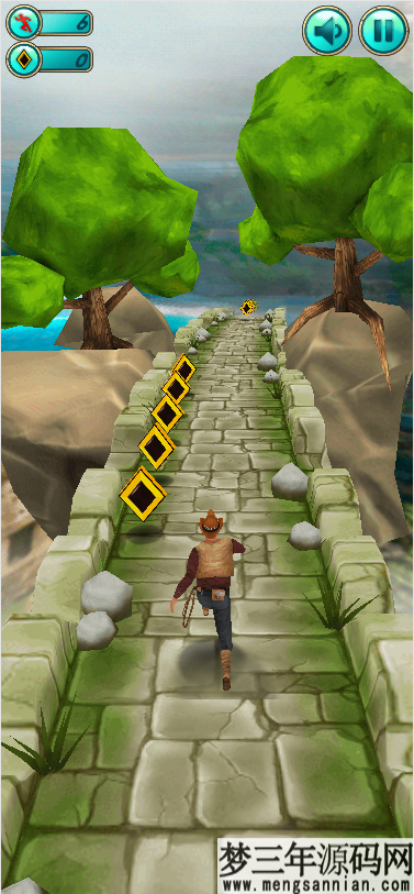 神庙逃亡小游戏源码，自适应休闲小游戏源码，电脑手机都可以玩，适合引流的程序代码_梦三年Ym