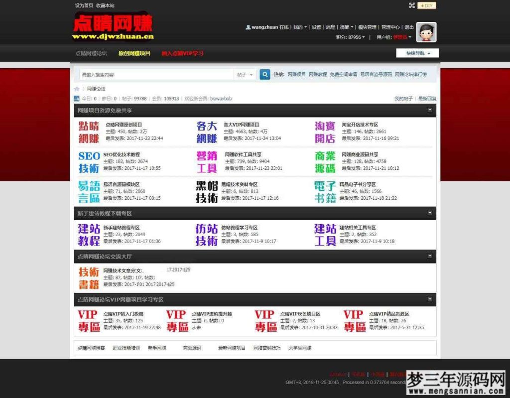 点睛网赚论坛整站程序 带全套数据打包_梦三年Ym