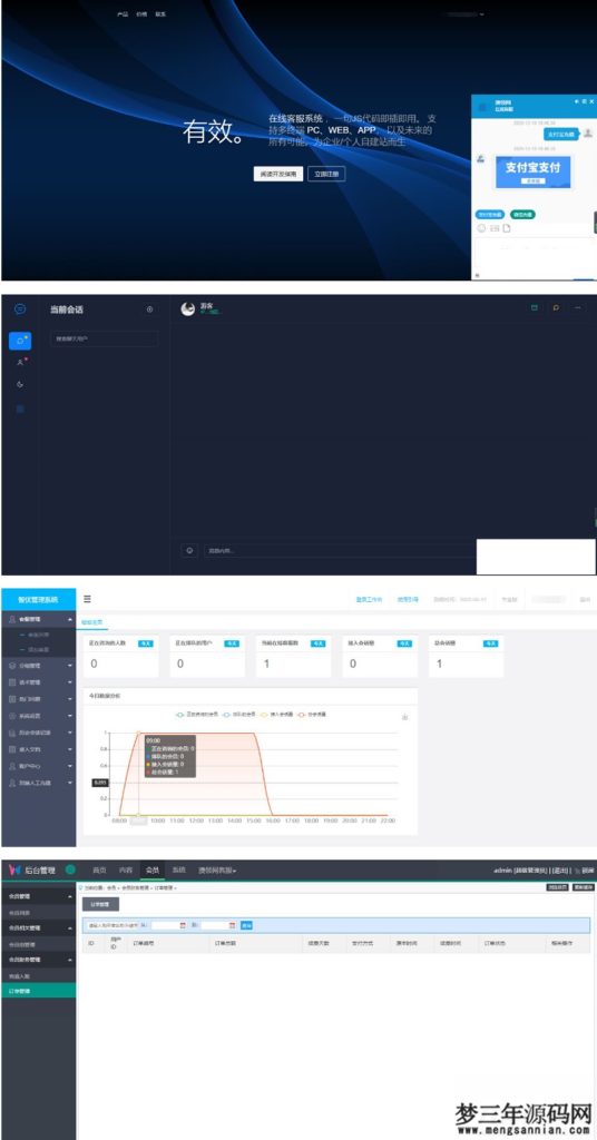 PHP轻量级在线客服系统源码 自适应手机移动端_梦三年Ym