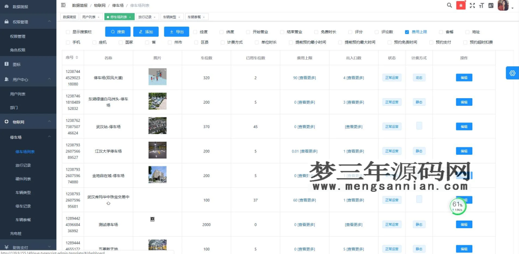 JAVA开发的智能微信停车场小程序源码+前端+部署文档 兼容市面上主流的多家摄像机_梦三年Ym