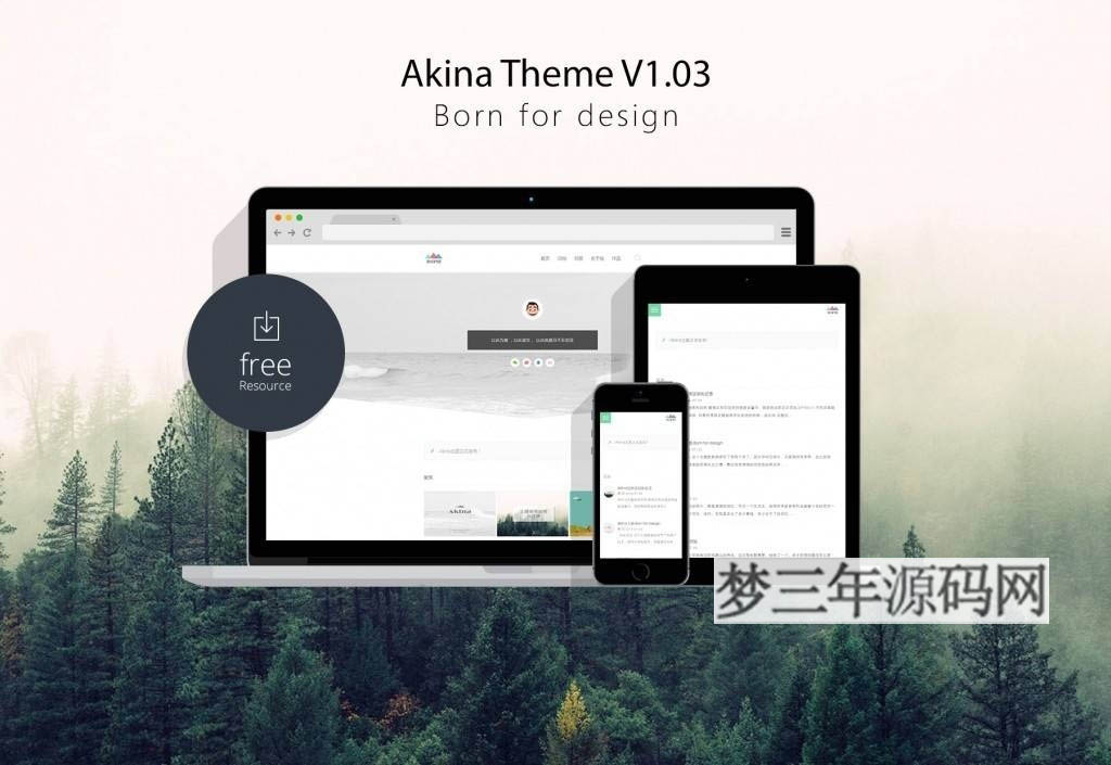极简主题Akina WordPress主题_梦三年Ym