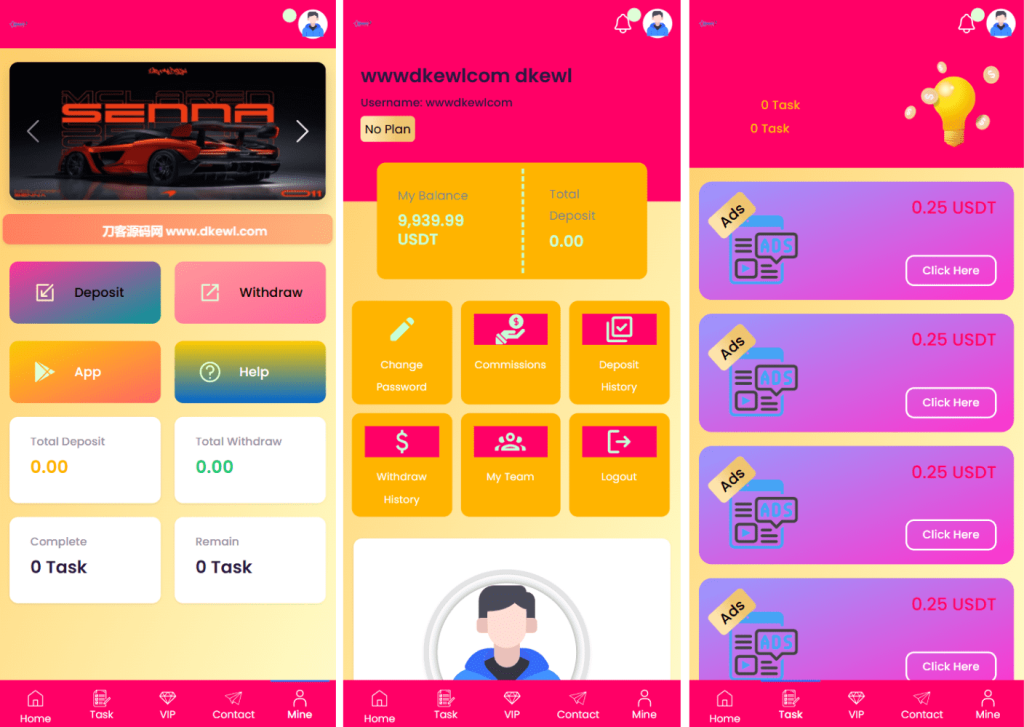 SENNA海外广告奖励投资理财源码附详细教程_梦三年Ym