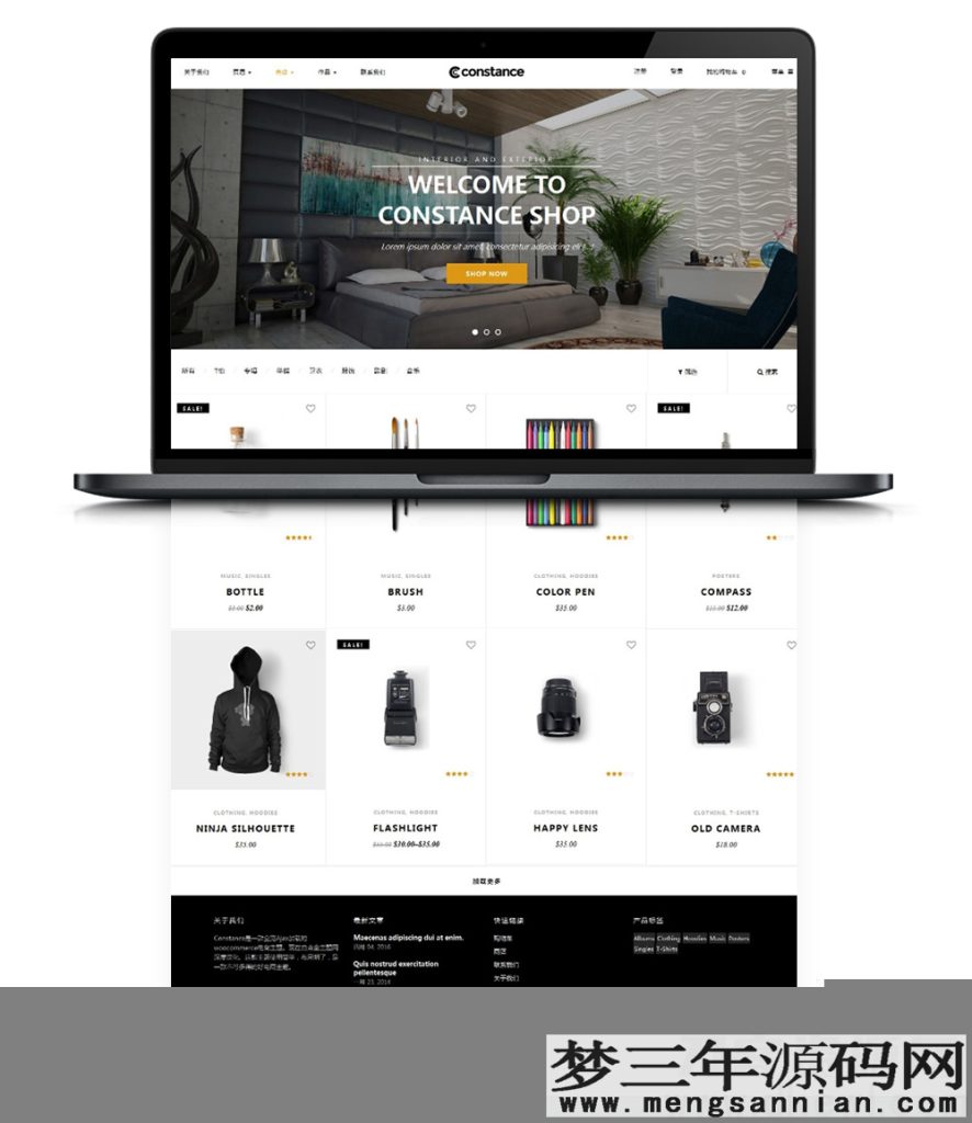 wordpress中文版商城主题Constance汉化版 英文版商城主题[双语主题]_梦三年Ym