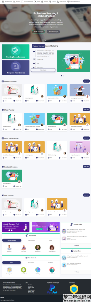 图片[2]_功能强大的国外商业PHP在线教育系统LMS源码直播课程系统_梦三年Ym