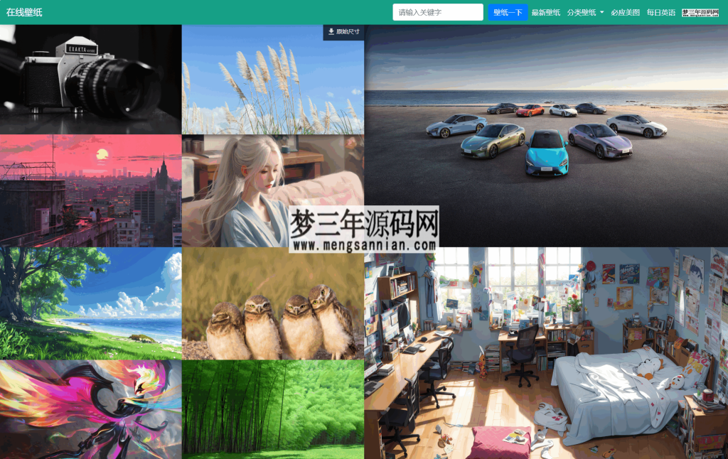 自采集在线电脑壁纸系统源码v2.0 自适应双端_梦三年Ym