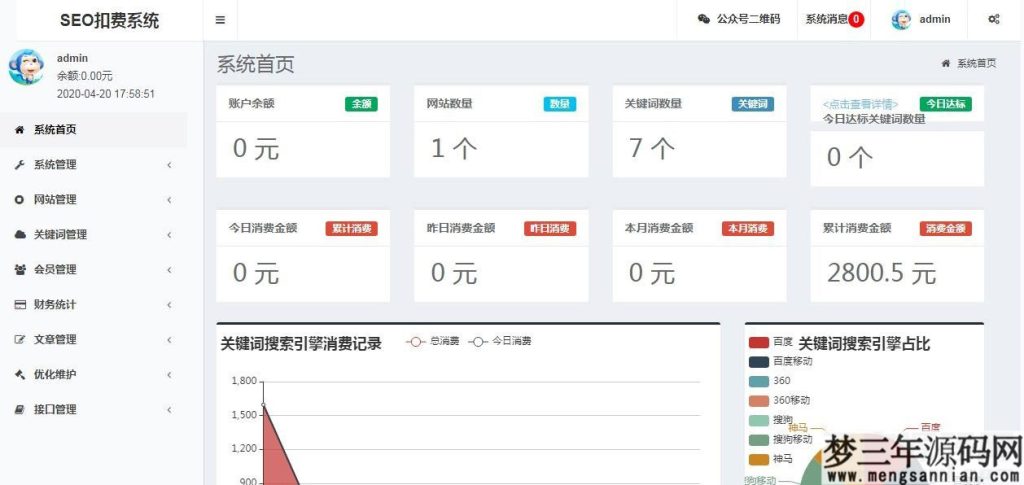 图片[2]_SEO按天计费系统源码 聚合SEO关键词按天自动扣费 Thinkphp框架_梦三年Ym