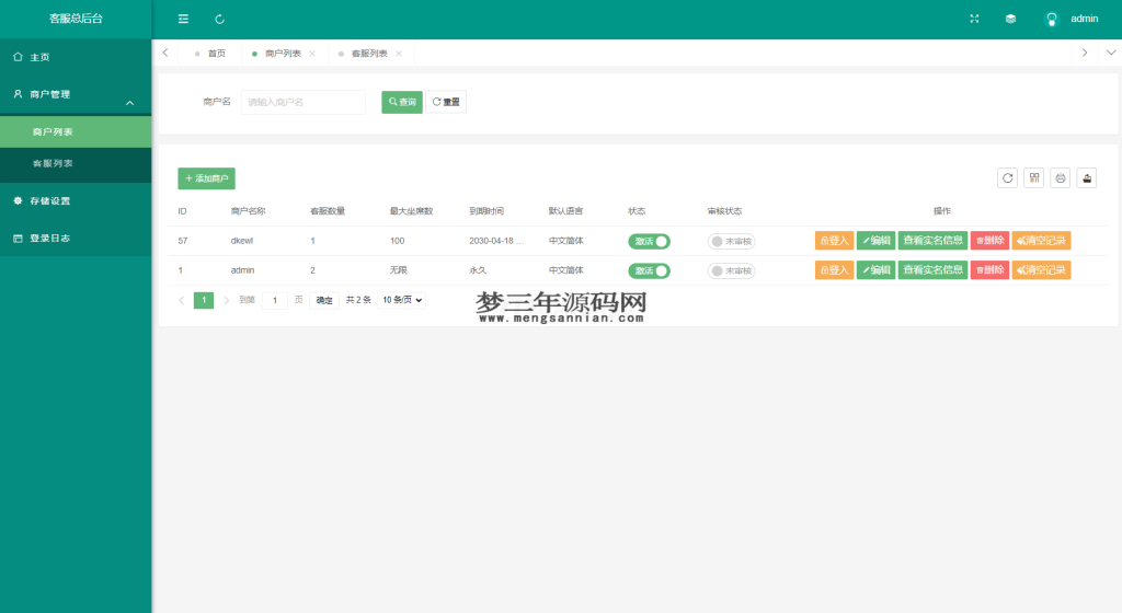 图片[2]_运营级在线客服系统源码 附教程_梦三年Ym