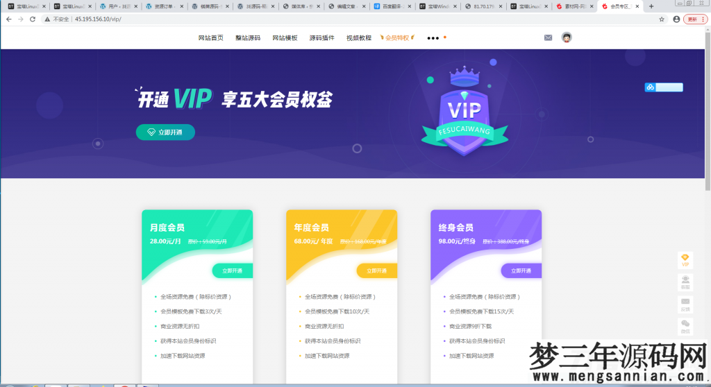 图片[6]_素材网源码资源下载站源码，带用户中心和VIP充值系统，后台管理+素材下载+积分金币下载_梦三年Ym